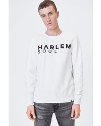 weißes und schwarzes bedrucktes Sweatshirt von Harlem Soul