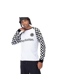 weißes und schwarzes bedrucktes Sweatshirt von Hype