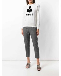 weißes und schwarzes bedrucktes Sweatshirt von Isabel Marant Etoile