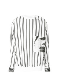 weißes und schwarzes bedrucktes Sweatshirt von Juun.J