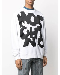 weißes und schwarzes bedrucktes Sweatshirt von Moschino