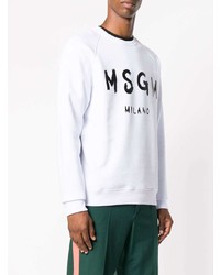 weißes und schwarzes bedrucktes Sweatshirt von MSGM