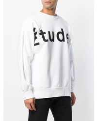 weißes und schwarzes bedrucktes Sweatshirt von Études