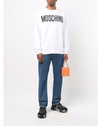 weißes und schwarzes bedrucktes Sweatshirt von Moschino