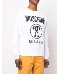 weißes und schwarzes bedrucktes Sweatshirt von Moschino