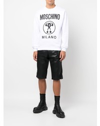 weißes und schwarzes bedrucktes Sweatshirt von Moschino