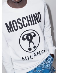 weißes und schwarzes bedrucktes Sweatshirt von Moschino