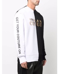 weißes und schwarzes bedrucktes Sweatshirt von VERSACE JEANS COUTURE