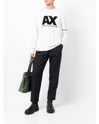 weißes und schwarzes bedrucktes Sweatshirt von Armani Exchange