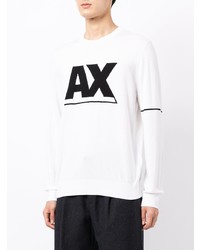 weißes und schwarzes bedrucktes Sweatshirt von Armani Exchange