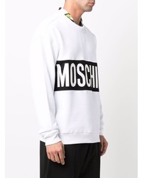 weißes und schwarzes bedrucktes Sweatshirt von Moschino