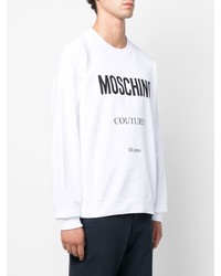 weißes und schwarzes bedrucktes Sweatshirt von Moschino