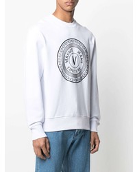 weißes und schwarzes bedrucktes Sweatshirt von VERSACE JEANS COUTURE