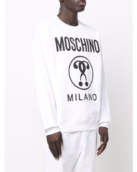 weißes und schwarzes bedrucktes Sweatshirt von Moschino