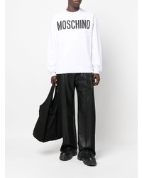 weißes und schwarzes bedrucktes Sweatshirt von Moschino