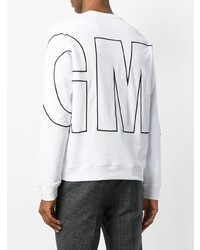 weißes und schwarzes bedrucktes Sweatshirt von MSGM