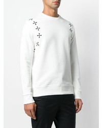 weißes und schwarzes bedrucktes Sweatshirt von Neil Barrett