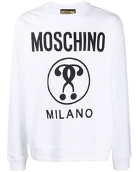 weißes und schwarzes bedrucktes Sweatshirt von Moschino