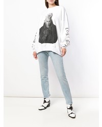 weißes und schwarzes bedrucktes Sweatshirt von Amiri