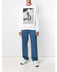 weißes und schwarzes bedrucktes Sweatshirt von Calvin Klein Jeans Est. 1978