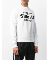 weißes und schwarzes bedrucktes Sweatshirt von DSQUARED2