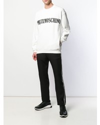 weißes und schwarzes bedrucktes Sweatshirt von Moschino