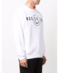 weißes und schwarzes bedrucktes Sweatshirt von Moschino