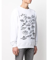 weißes und schwarzes bedrucktes Sweatshirt von Moschino