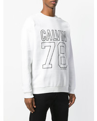 weißes und schwarzes bedrucktes Sweatshirt von Calvin Klein Jeans