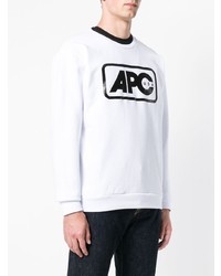 weißes und schwarzes bedrucktes Sweatshirt von A.P.C.