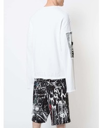 weißes und schwarzes bedrucktes Sweatshirt von Haculla