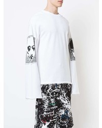 weißes und schwarzes bedrucktes Sweatshirt von Haculla