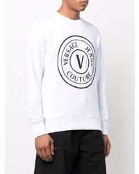 weißes und schwarzes bedrucktes Sweatshirt von VERSACE JEANS COUTURE