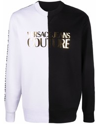 weißes und schwarzes bedrucktes Sweatshirt von VERSACE JEANS COUTURE