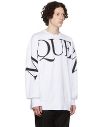 weißes und schwarzes bedrucktes Sweatshirt von Alexander McQueen