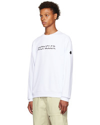 weißes und schwarzes bedrucktes Sweatshirt von Moncler