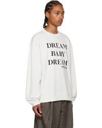 weißes und schwarzes bedrucktes Sweatshirt von Dries Van Noten