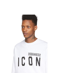 weißes und schwarzes bedrucktes Sweatshirt von DSQUARED2
