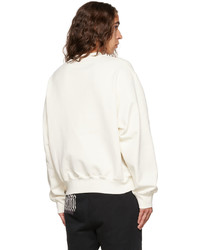 weißes und schwarzes bedrucktes Sweatshirt von Heron Preston