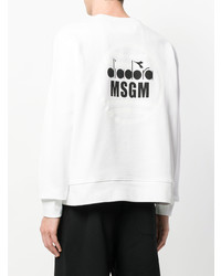 weißes und schwarzes bedrucktes Sweatshirt von MSGM