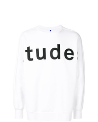 weißes und schwarzes bedrucktes Sweatshirt von Études