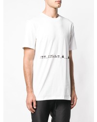 weißes und schwarzes bedrucktes T-Shirt mit einem Rundhalsausschnitt von Lanvin