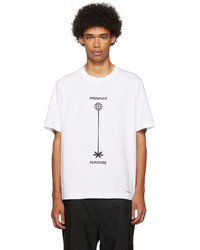 weißes und schwarzes bedrucktes T-Shirt mit einem Rundhalsausschnitt von 3.1 Phillip Lim