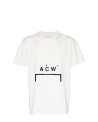 weißes und schwarzes bedrucktes T-Shirt mit einem Rundhalsausschnitt von A-Cold-Wall*