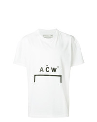 weißes und schwarzes bedrucktes T-Shirt mit einem Rundhalsausschnitt von A-Cold-Wall*