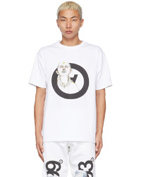 weißes und schwarzes bedrucktes T-Shirt mit einem Rundhalsausschnitt von Aitor Throup’s TheDSA