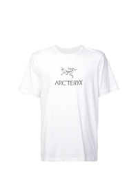 weißes und schwarzes bedrucktes T-Shirt mit einem Rundhalsausschnitt von Arc'teryx