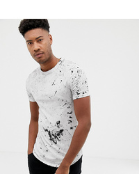 weißes und schwarzes bedrucktes T-Shirt mit einem Rundhalsausschnitt von ASOS DESIGN