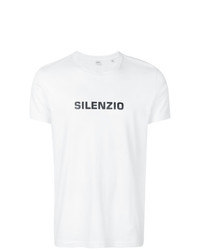 weißes und schwarzes bedrucktes T-Shirt mit einem Rundhalsausschnitt von Aspesi