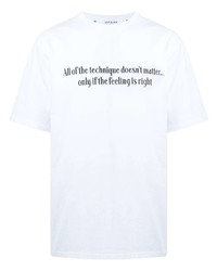 weißes und schwarzes bedrucktes T-Shirt mit einem Rundhalsausschnitt von BAPE BLACK *A BATHING APE®